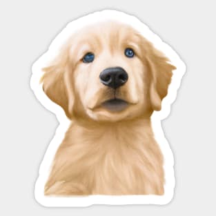 Cute Golden Retriever Drawing Sticker